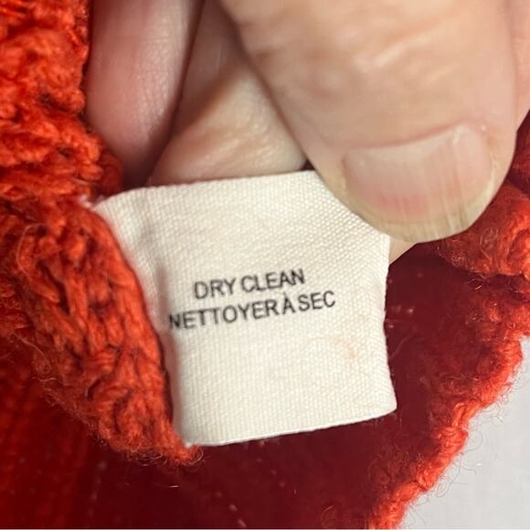 Anthropologie Guinevere Purl Wise Sweater Women Medium Wool Pumpkin Spice Orange - Picture 9 of 13